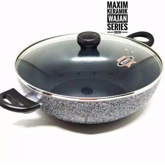 Maspion Maxim Neostone Wok + Tutup Kaca 30cm Maspion Maxim Neostone Wok + Tutup Kaca 30cm