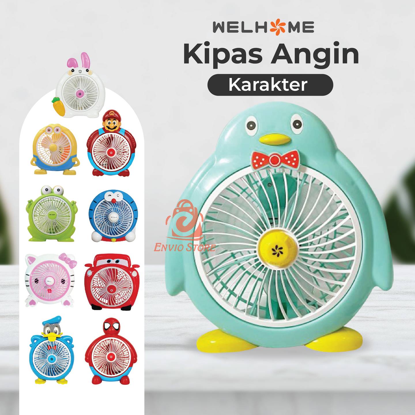 Kipas Angin Listrik Karakter Merk WELHOME Kipas Angin Listrik Karakter Merk WELHOME