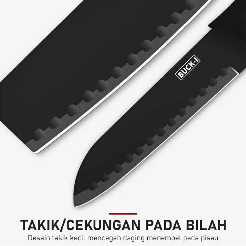 Pisau Set 3pcs + Peeler + Egg Mold (5pcs Knife Set Black Series) Pisau Set 3pcs + Peeler + Egg Mold (5pcs Knife Set Black Series)
