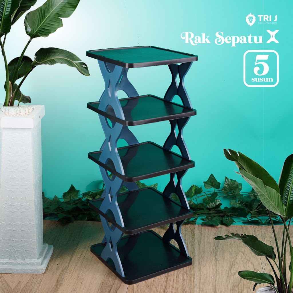 TRI J - Rak Sepatu X 5 Susun Plastik (Rak Portable Sepatu 5 Tingkat) TRI J - Rak Sepatu X 5 Susun Plastik (Rak Portable Sepatu 5 Tingkat)