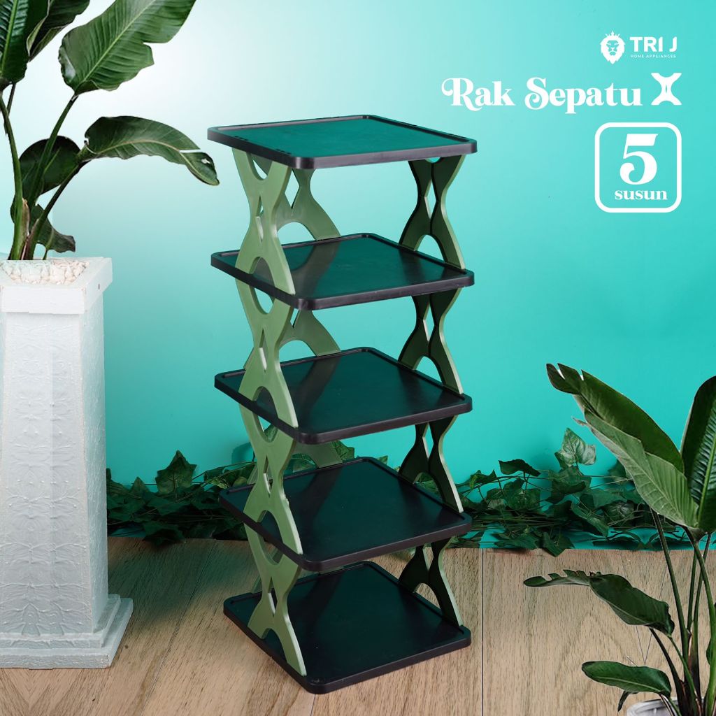 TRI J - Rak Sepatu X 5 Susun Plastik (Rak Portable Sepatu 5 Tingkat) TRI J - Rak Sepatu X 5 Susun Plastik (Rak Portable Sepatu 5 Tingkat)