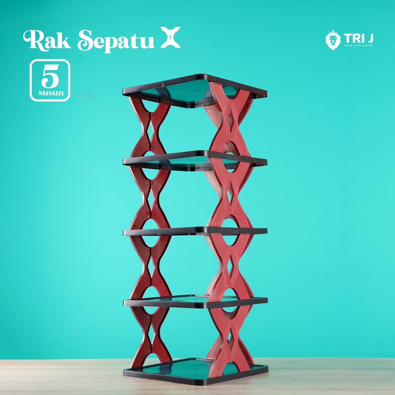 TRI J - Rak Sepatu X 5 Susun Plastik (Rak Portable Sepatu 5 Tingkat) TRI J - Rak Sepatu X 5 Susun Plastik (Rak Portable Sepatu 5 Tingkat)