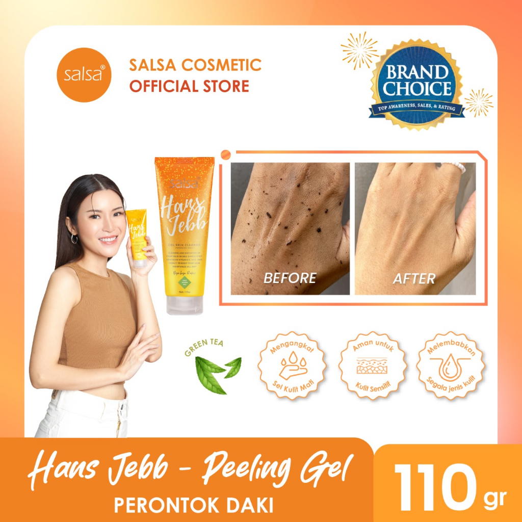 SALSA Hans Jebb Gel Skin Cleanser Green Tea 110gr (Penghilang Daki Tanpa Bilas)