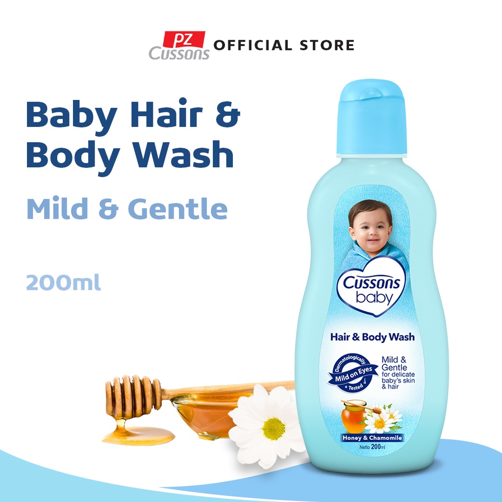 Cussons Baby Hair & Body Wash 200ml (Botol) - Mild & Gentle