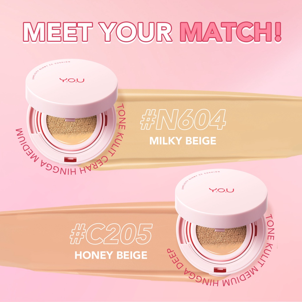 YOU Simplicity Glowy CC Cushion C205 Honey Beige YOU Simplicity Glowy CC Cushion C205 Honey Beige