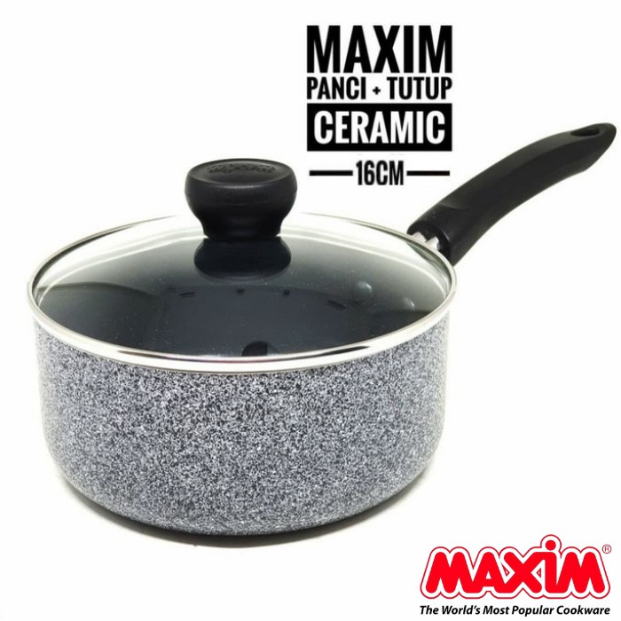 Maspion Maxim Neostone Sauce Pan 18cm + Tutup Kaca (Panci Susu Ceramic) Maspion Maxim Neostone Sauce Pan 18cm + Tutup Kaca (Panci Susu Ceramic)