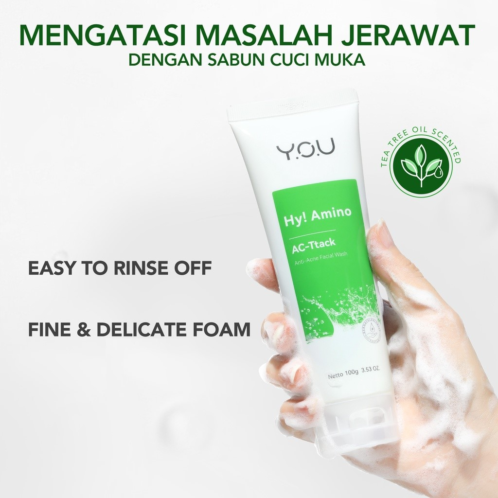 YOU Hy! Amino AC-Ttack Anti-Acne Facial Wash 50gr (Hijau) YOU Hy! Amino AC-Ttack Anti-Acne Facial Wash 50gr (Hijau)
