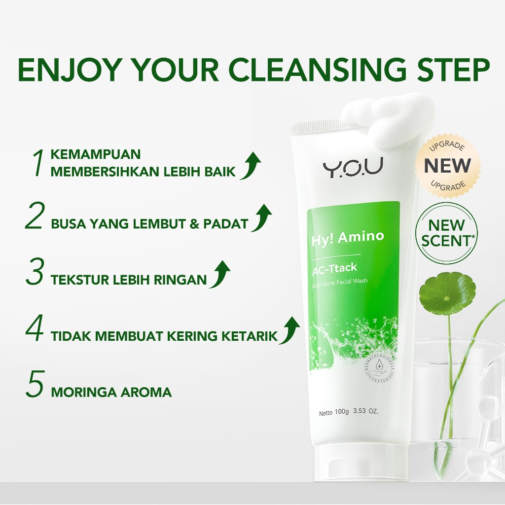 YOU Hy! Amino AC-Ttack Anti-Acne Facial Wash 50gr (Hijau) YOU Hy! Amino AC-Ttack Anti-Acne Facial Wash 50gr (Hijau)