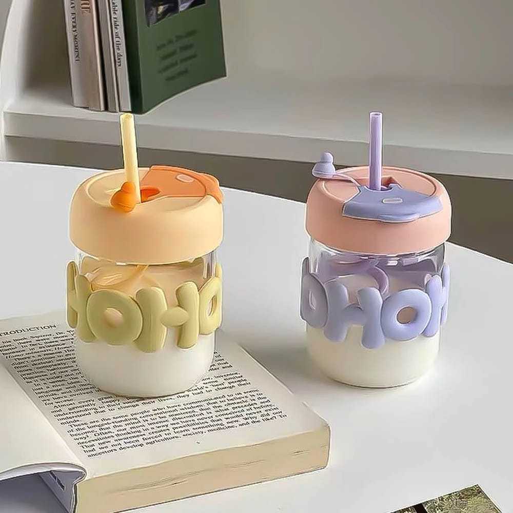 Tumblr Gelas Minum Kaca HOHO 350ml - Botol Minum Tumblr Gelas Minum Kaca HOHO 350ml - Botol Minum