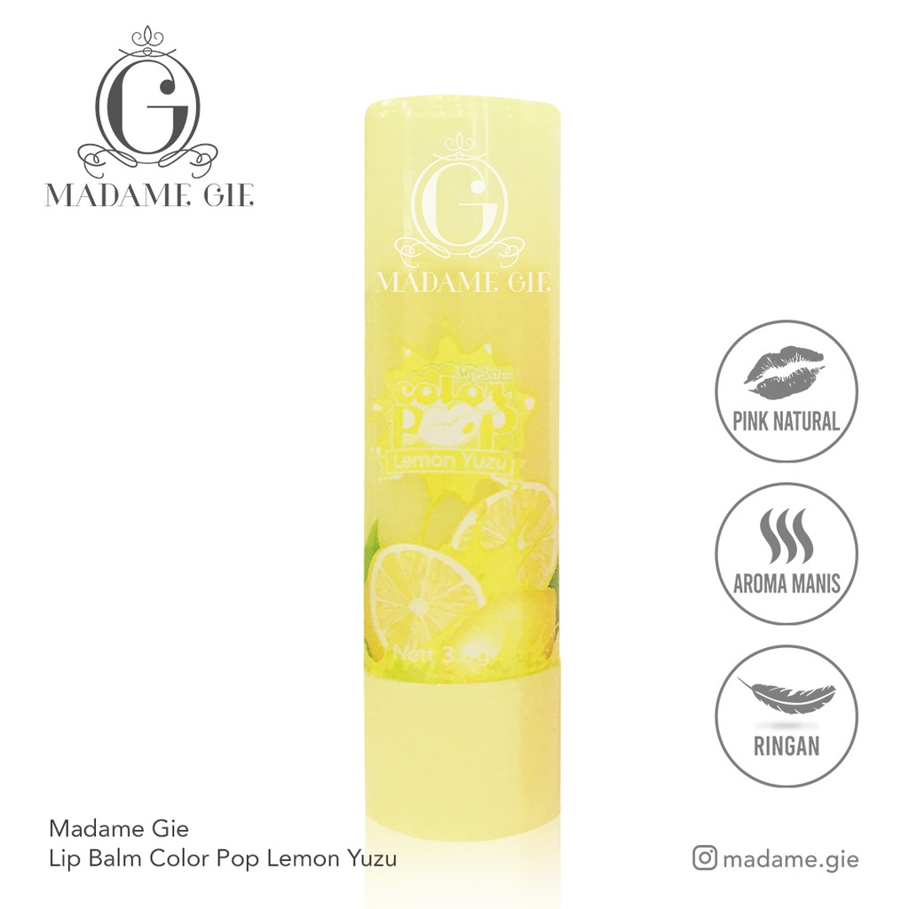 Madame Gie Colorpop Lip Balm Fruity - 01 Yuzu Lemon