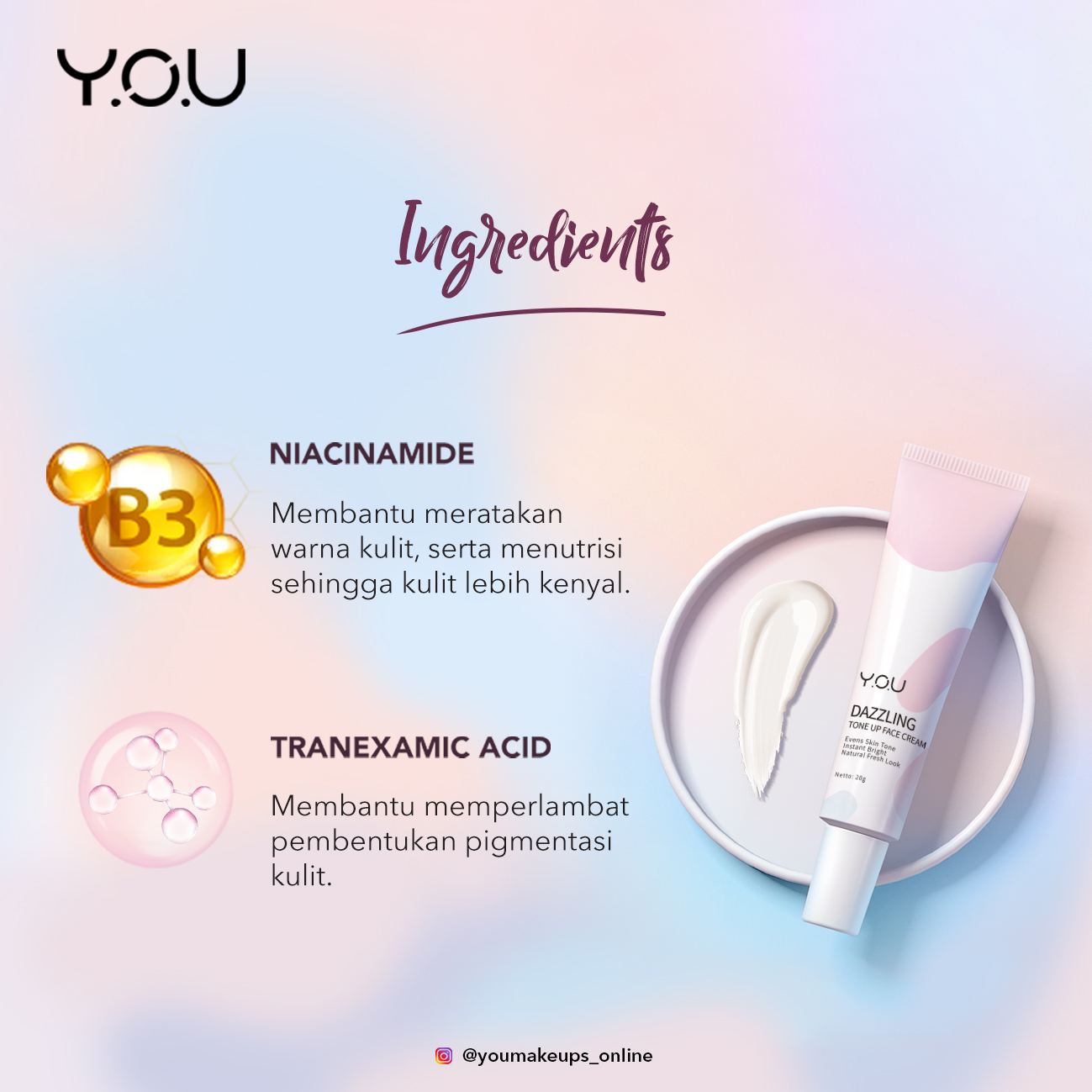 YOU Dazzling Tone Up Face Cream 20gr YOU Dazzling Tone Up Face Cream 20gr