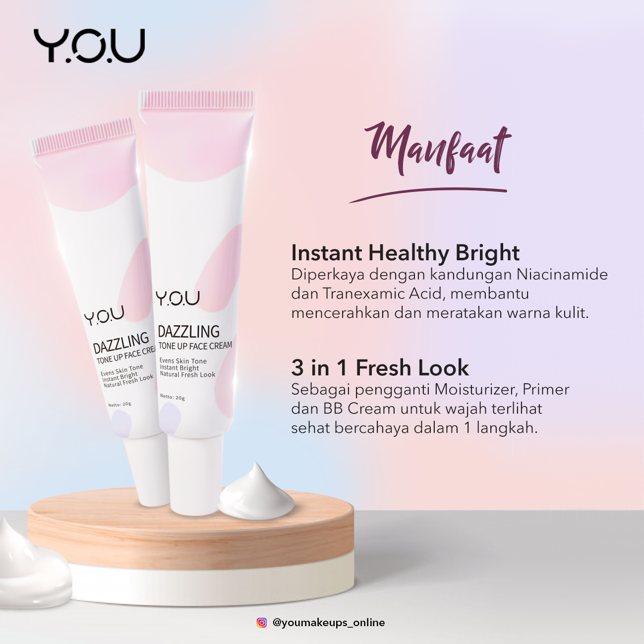 YOU Dazzling Tone Up Face Cream 20gr YOU Dazzling Tone Up Face Cream 20gr