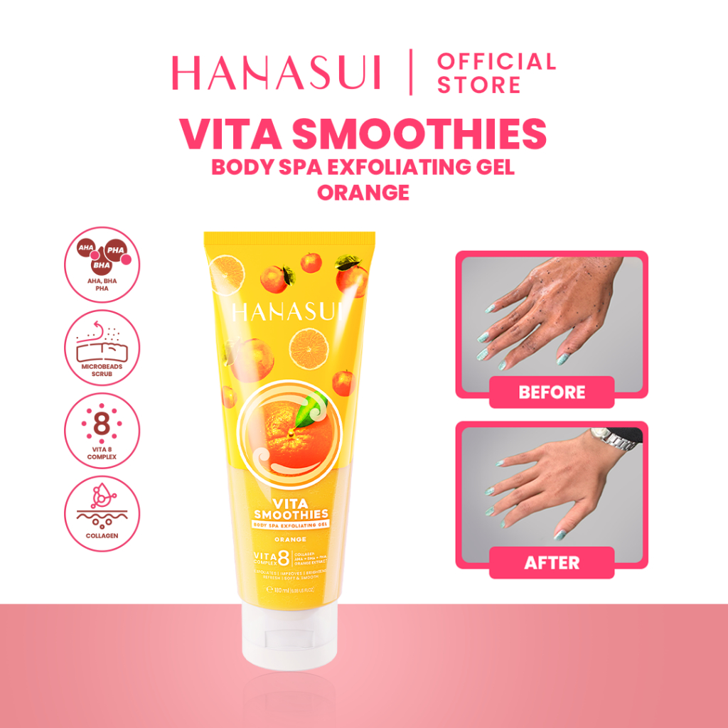 Hanasui Vita Smoothies Body Spa Exfoliating Gel 180ml - Orange