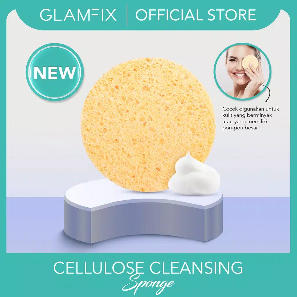 Glam Fix Cellulose Cleansing Sponge (Circle) - Spons Cuci Muka