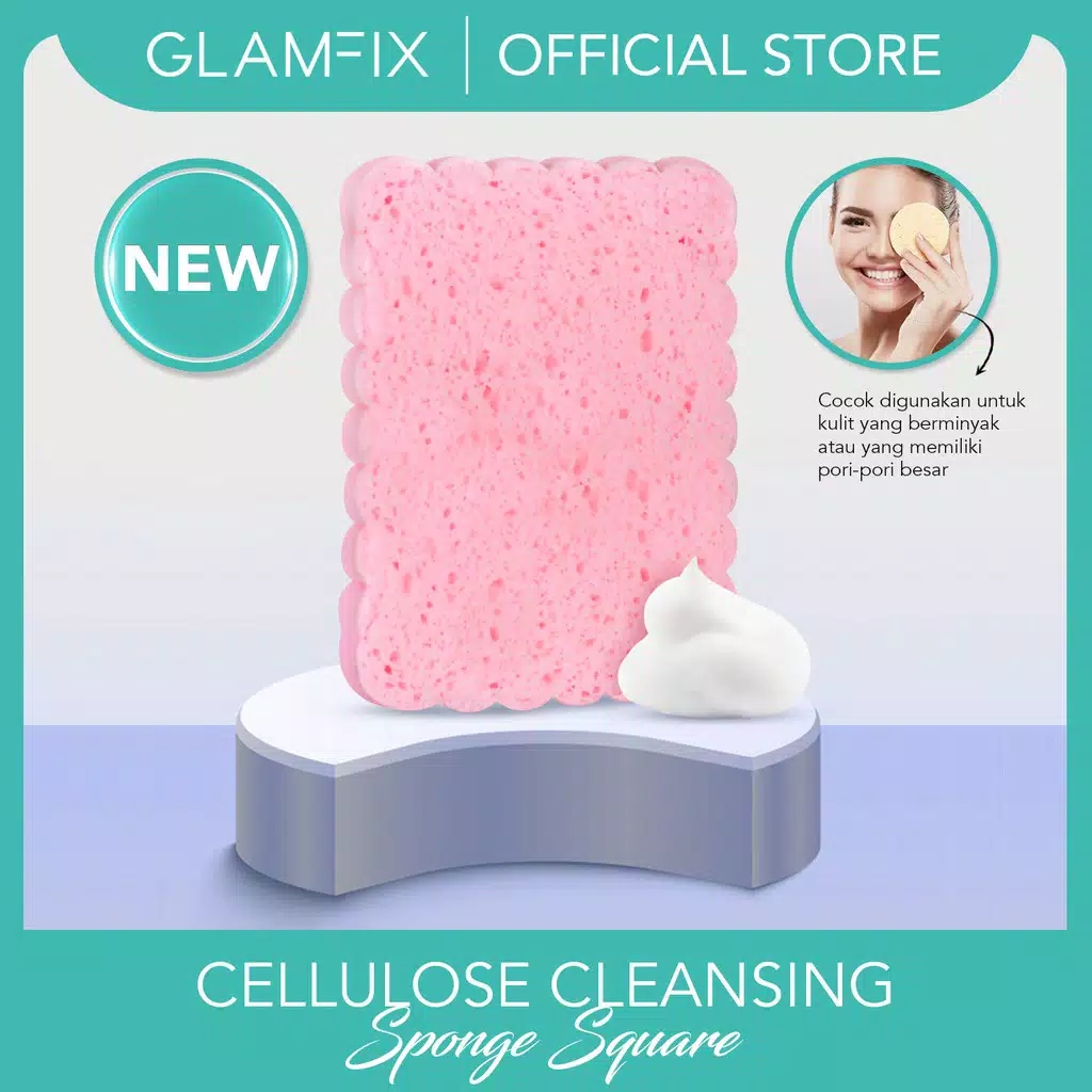 Glam Fix Cellulose Cleansing Sponge (Square) - Spons Cuci Muka