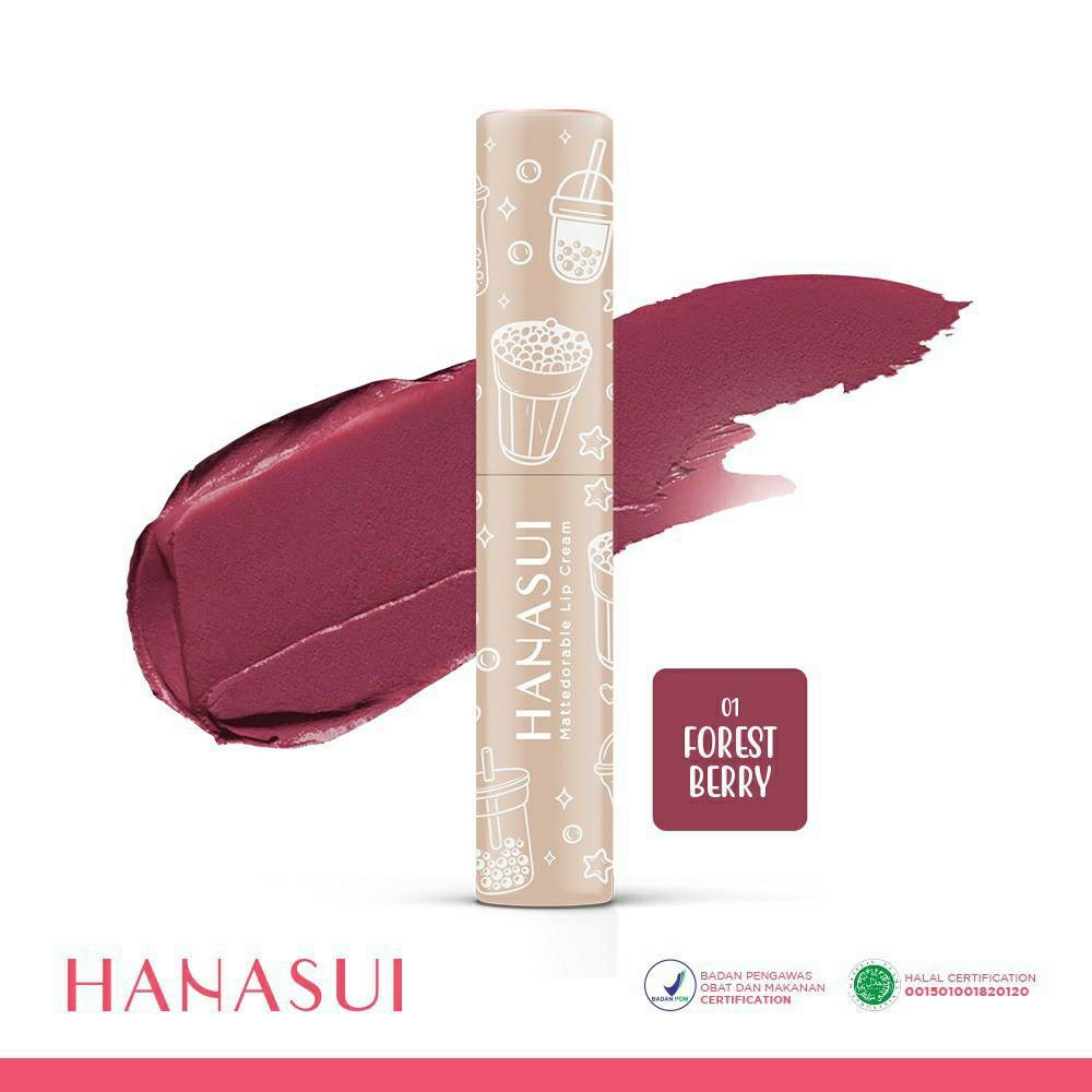 HANASUI Mattedorable Lip Cream BOBA Edition - 01 FOREST BERRY
