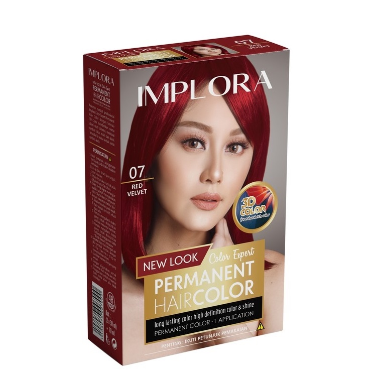 Implora Permanent Hair Color 07 RED VELVET (Semir Rambut)