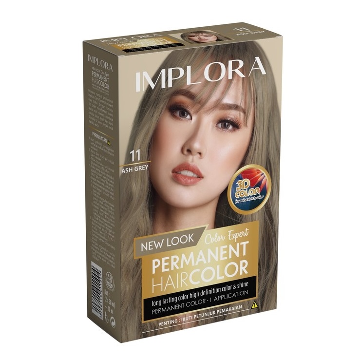 Implora Permanent Hair Color 11 ASH GREY (Semir Rambut)