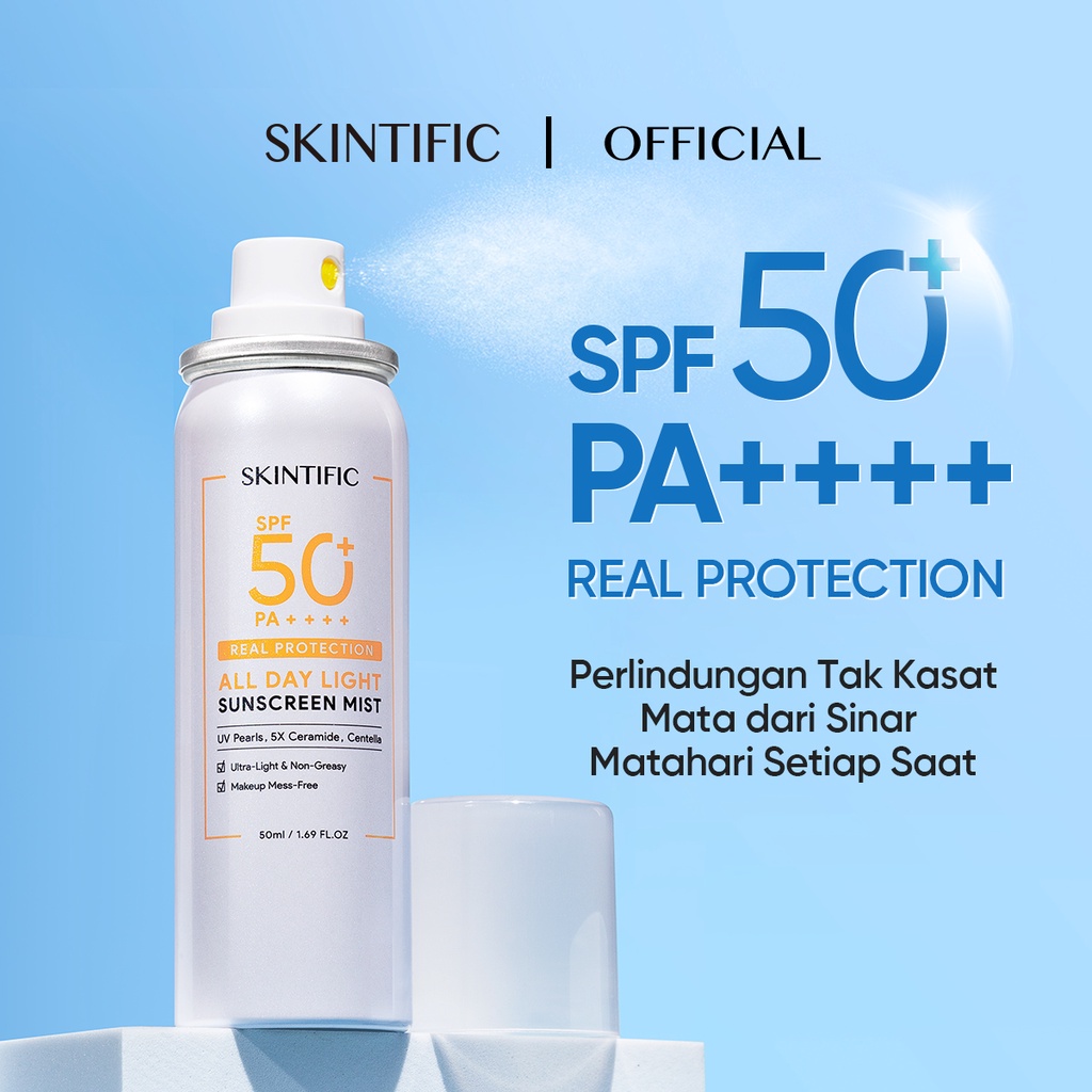 Skintific All Day Light Sunscreen Mist SPF 50+ PA++++ 50ml