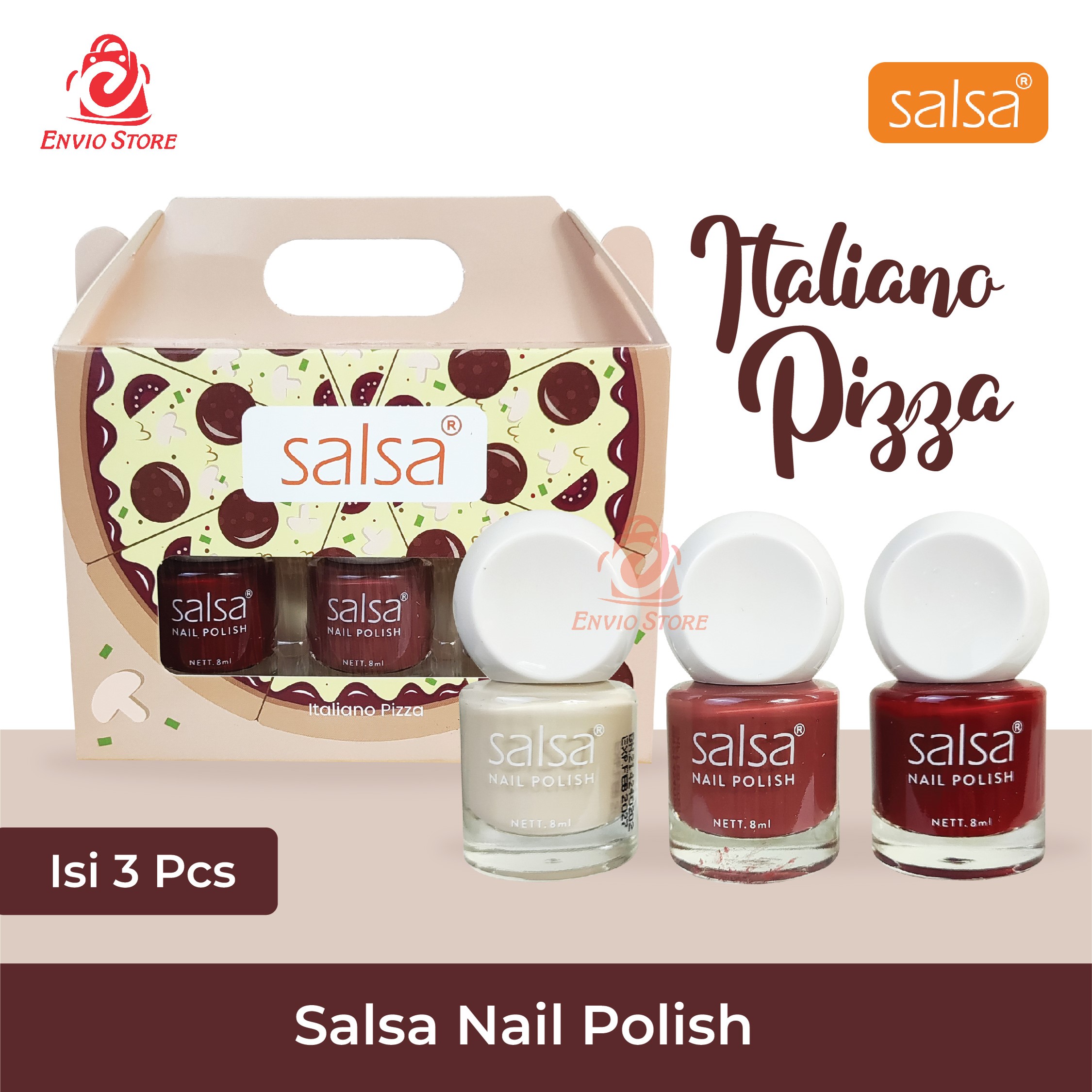 SALSA Kutek Nail Polish - Italiano Pizza (Isi 3pcs)