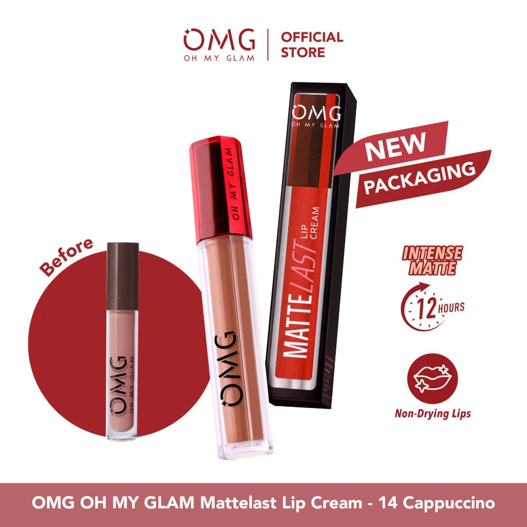 Oh My Glam Mattelast Lip Cream - 14 Cappuccino 2.9g (OMG)