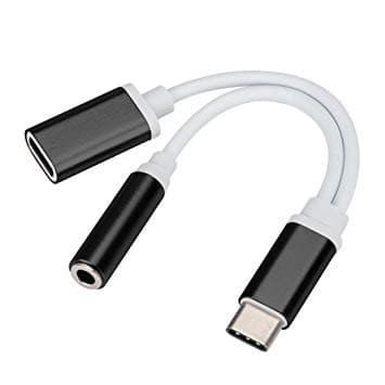 Dual Converter Type C to AUX Audio Jack and Type C (Adapter 2in1) Dual Converter Type C to AUX Audio Jack and Type C (Adapter 2in1)