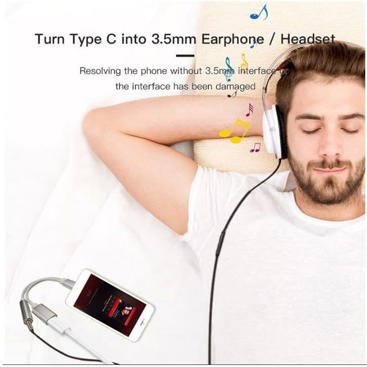 Dual Converter Type C to AUX Audio Jack and Type C (Adapter 2in1) Dual Converter Type C to AUX Audio Jack and Type C (Adapter 2in1)