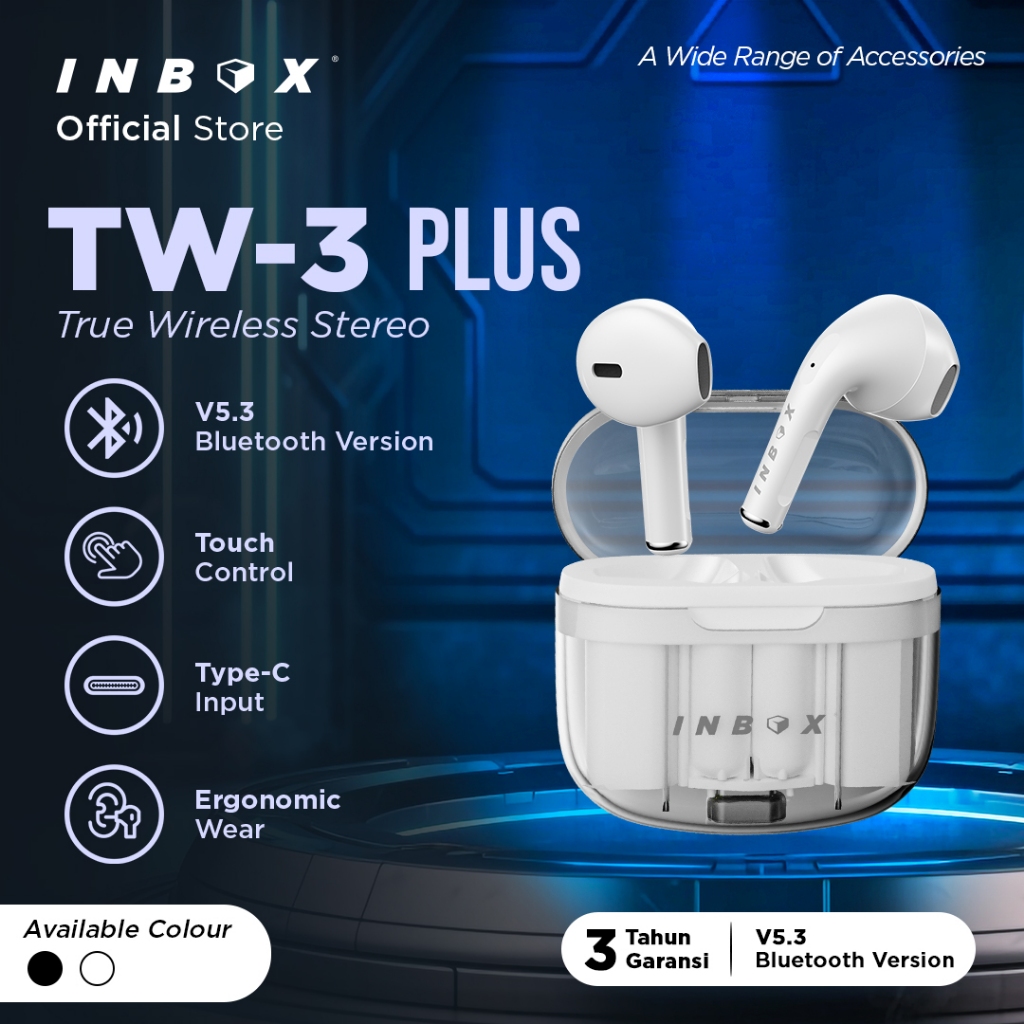 Inbox Earphone Wireless TWS TW-3Plus - Headset Bluetooth