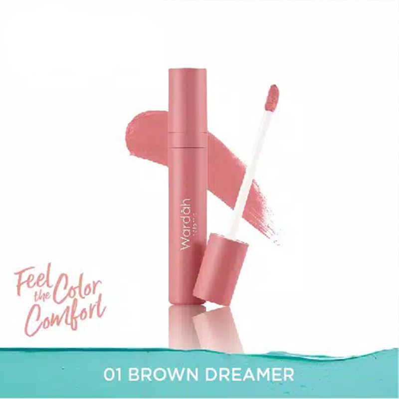 Wardah Colorfit Velvet Matte Lip Mousse 01 Brown Dreamer