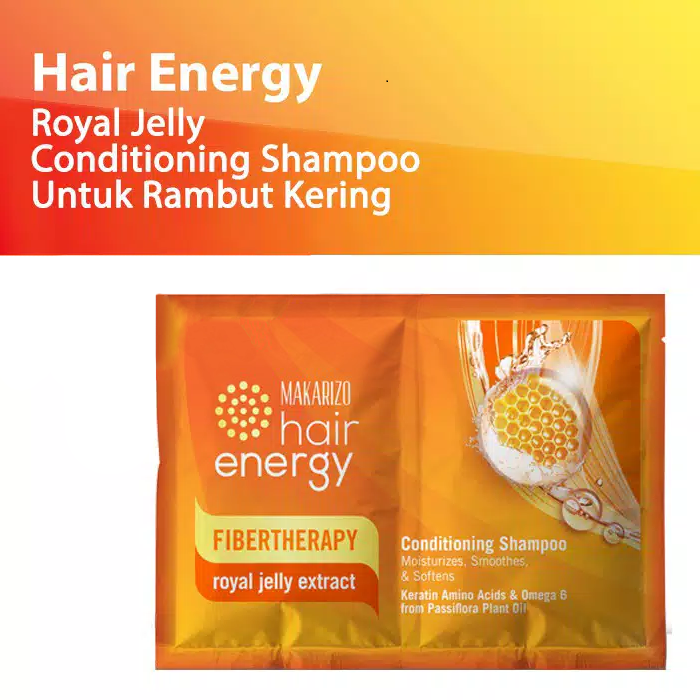Makarizo Hair Energy Conditioning Shampoo Fibertherapy 9ml Sachet  - Royal Jelly (Orange)