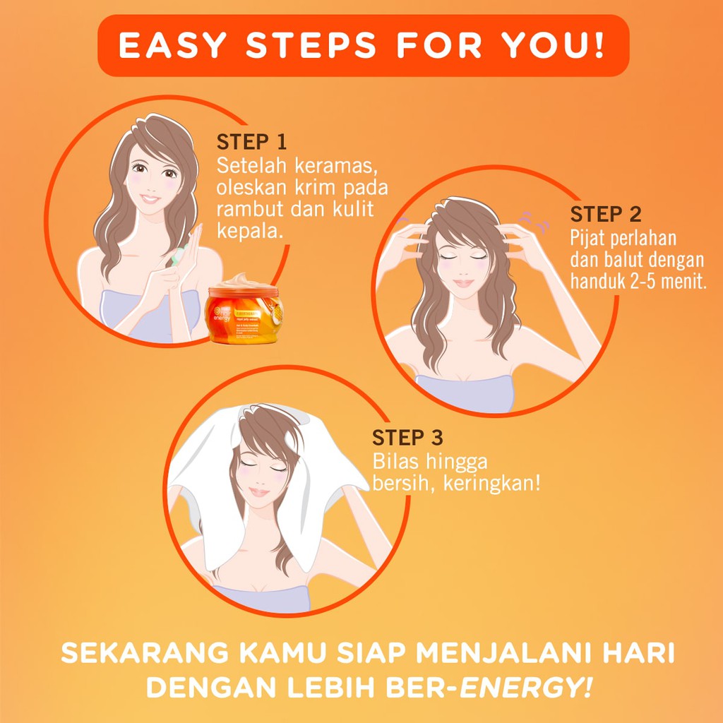 Makarizo Hair Energy Fiber Hair & Scalp Creambath 15gr - Royal Jelly (Orange)