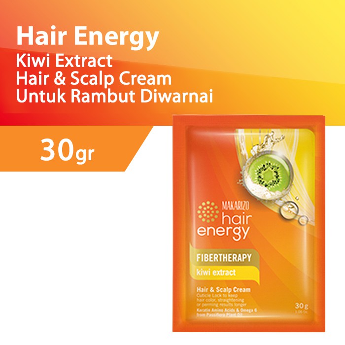 Makarizo Hair Energy Fiber Hair & Scalp Creambath 30gr - Kiwi (Kuning)
