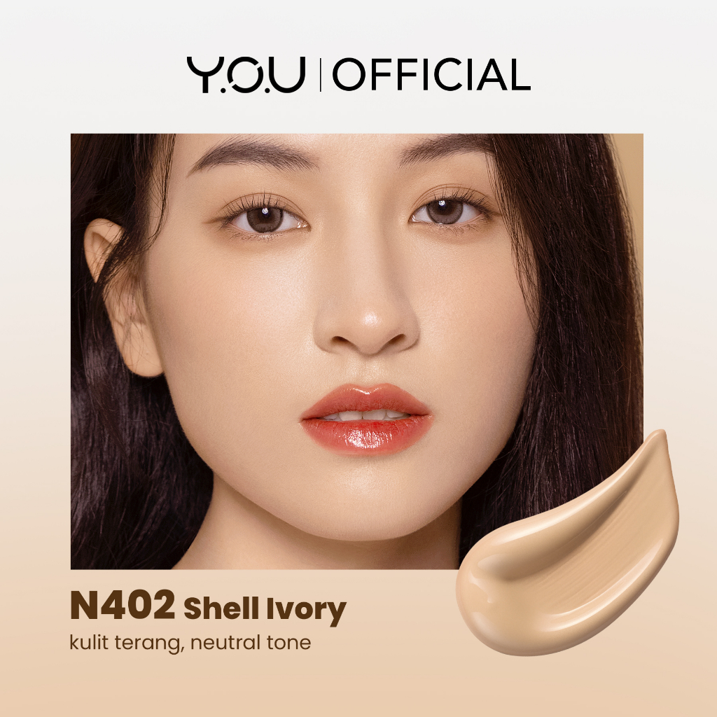 YOU Cloud Touch Blurring Skin Tint 20ml (Liquid Foundation) - N402 Shell Ivory YOU Cloud Touch Blurring Skin Tint 20ml (Liquid Foundation) - N402 Shell Ivory