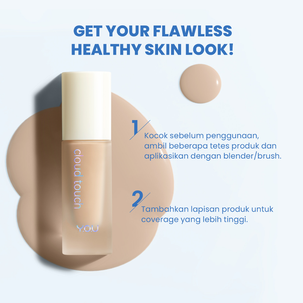 YOU Cloud Touch Blurring Skin Tint 20ml (Liquid Foundation) - N504 Rose Vanilla YOU Cloud Touch Blurring Skin Tint 20ml (Liquid Foundation) - N504 Rose Vanilla