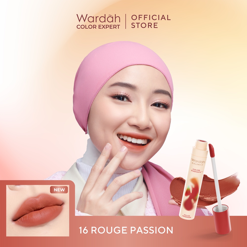 Wardah Colorfit Velvet Matte Lip Mousse Color Therapy 4gr - 16 Rouge Passion