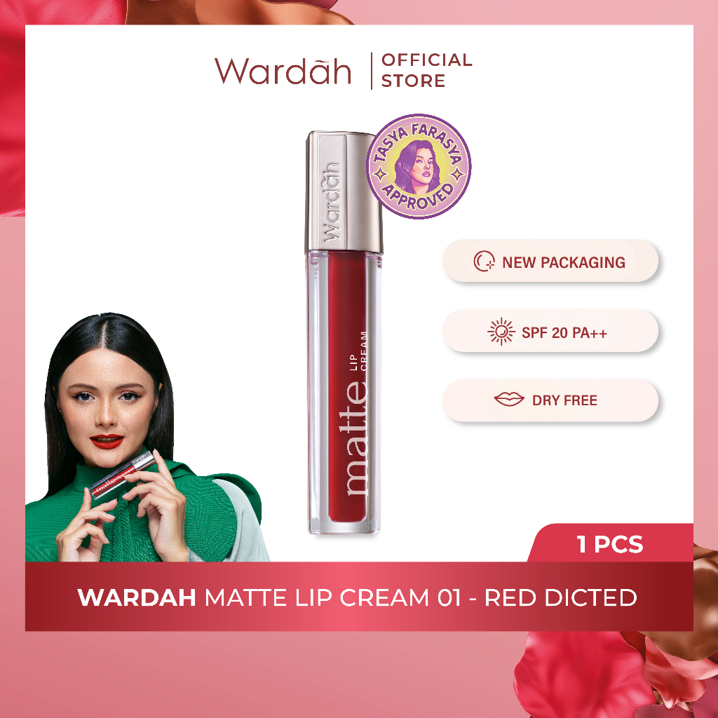 Wardah Exclusive Matte Lip Cream 01 Red-Dicted *