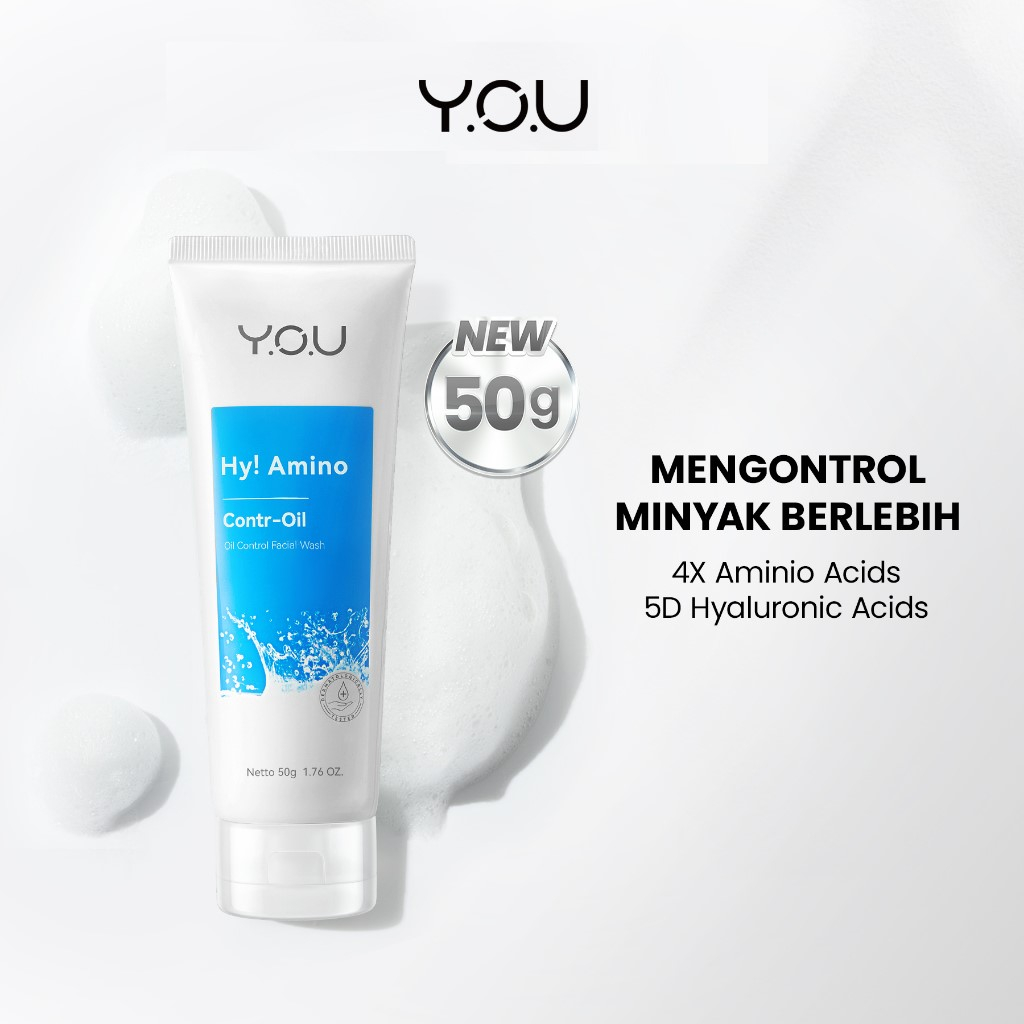 YOU Hy! Amino Contr-Oil Oil Control Facial Wash 50gr (Biru) YOU Hy! Amino Contr-Oil Oil Control Facial Wash 50gr (Biru)