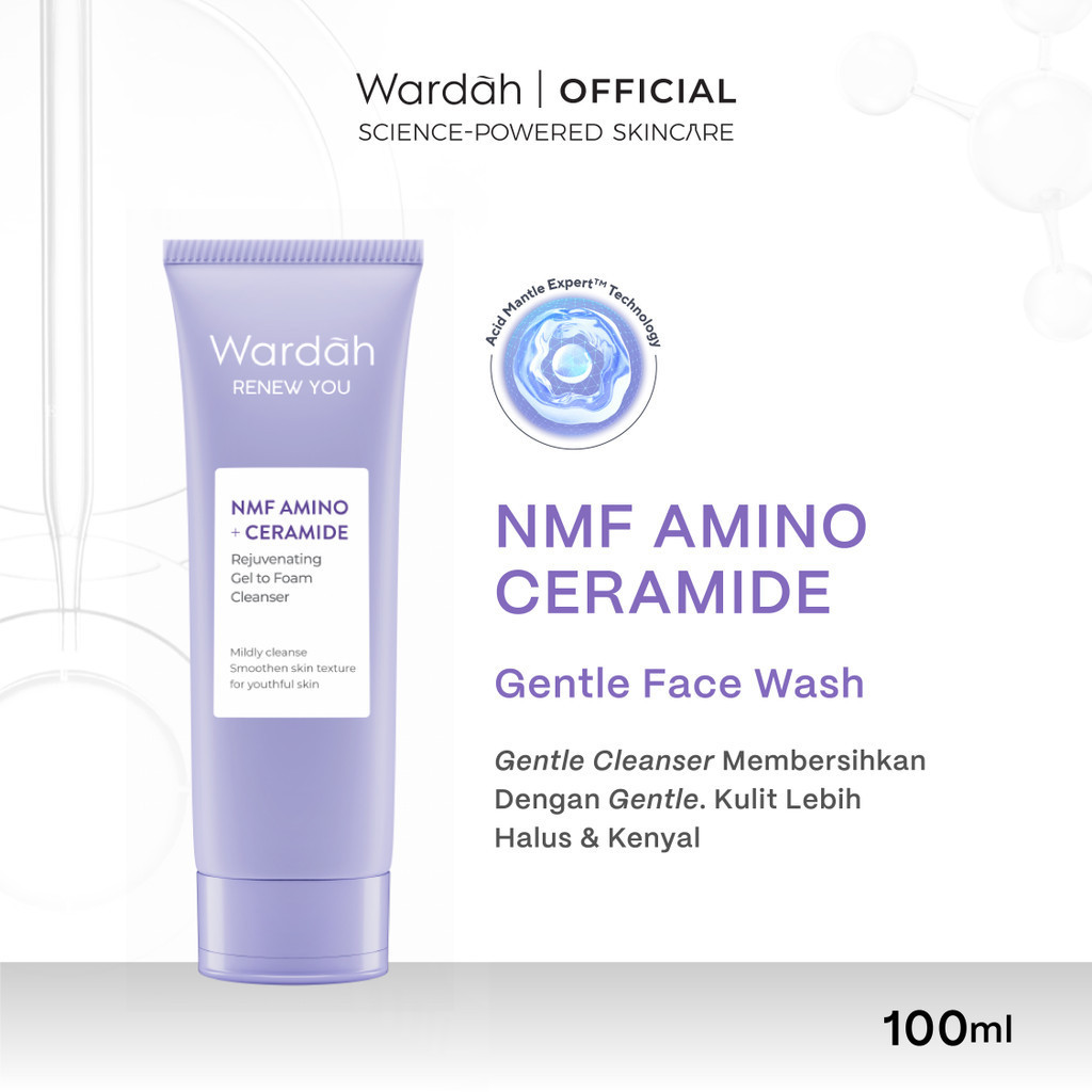 Wardah Renew You NMF Amino + Ceramide Rejuvenating Gel to Foam Cleanser 100ml