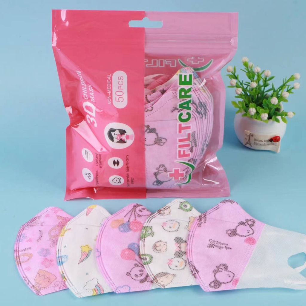 (Isi 50) Masker Duckbill Karakter Anak 6-12th - Disposable Mask (Isi 50) Masker Duckbill Karakter Anak 6-12th - Disposable Mask