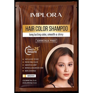 Implora Hair Color Shampoo 30ml Sachet - Brown
