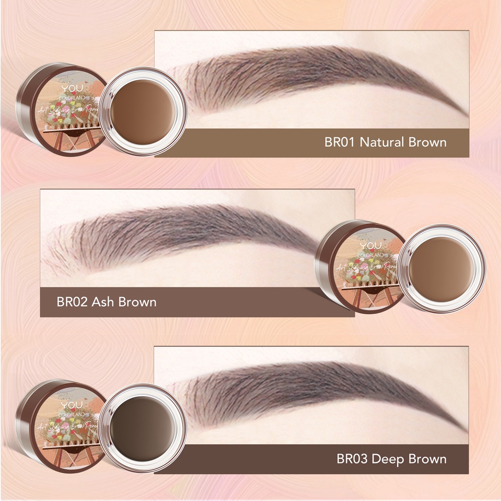 YOU Colorland Art Shaping Brow Pomade BR02 Ash Brown YOU Colorland Art Shaping Brow Pomade BR02 Ash Brown
