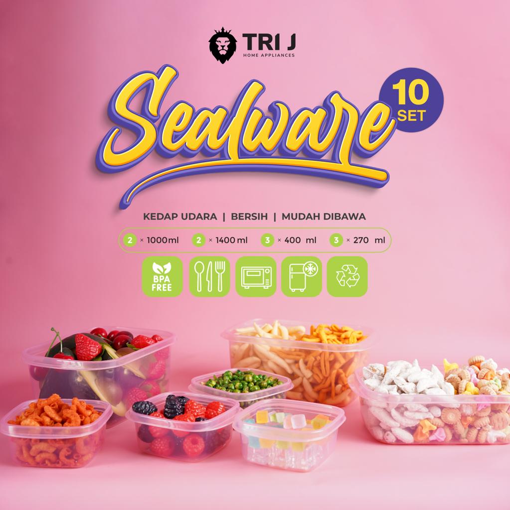 TRI J - Sealware Kotak Makan Set Isi 10 (Food Container Box) TRI J - Sealware Kotak Makan Set Isi 10 (Food Container Box)