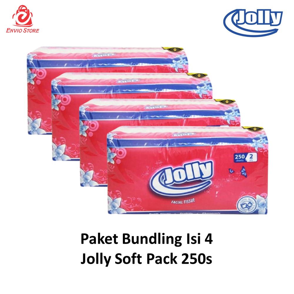 (Isi 4) Paket Bundling Tissue Jolly Facial Soft Pack 250s