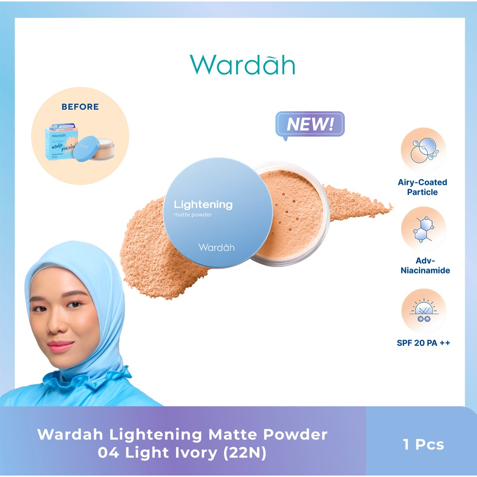 Wardah Lightening Matte Powder 20gr 04 Light Ivory (22N)