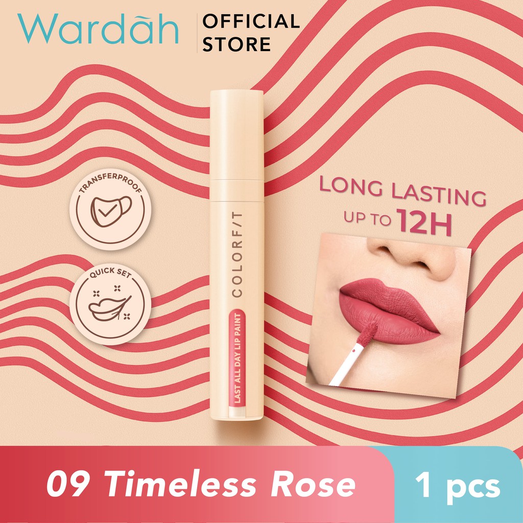 Wardah Colorfit Last All Day Lip Paint 09 Timeless Rose 4.2 g