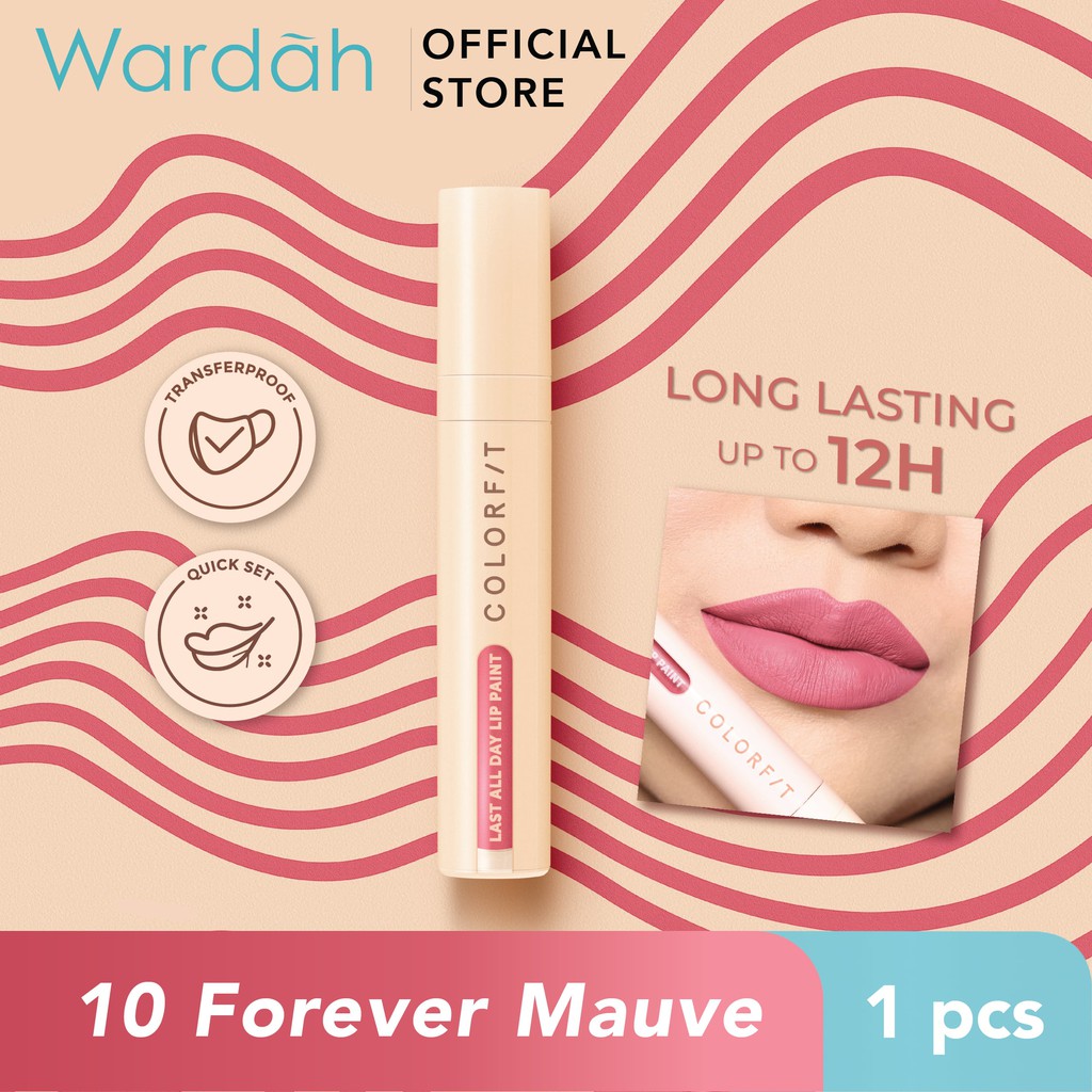 Wardah Colorfit Last All Day Lip Paint 10 Forever Mauve 4.2 g