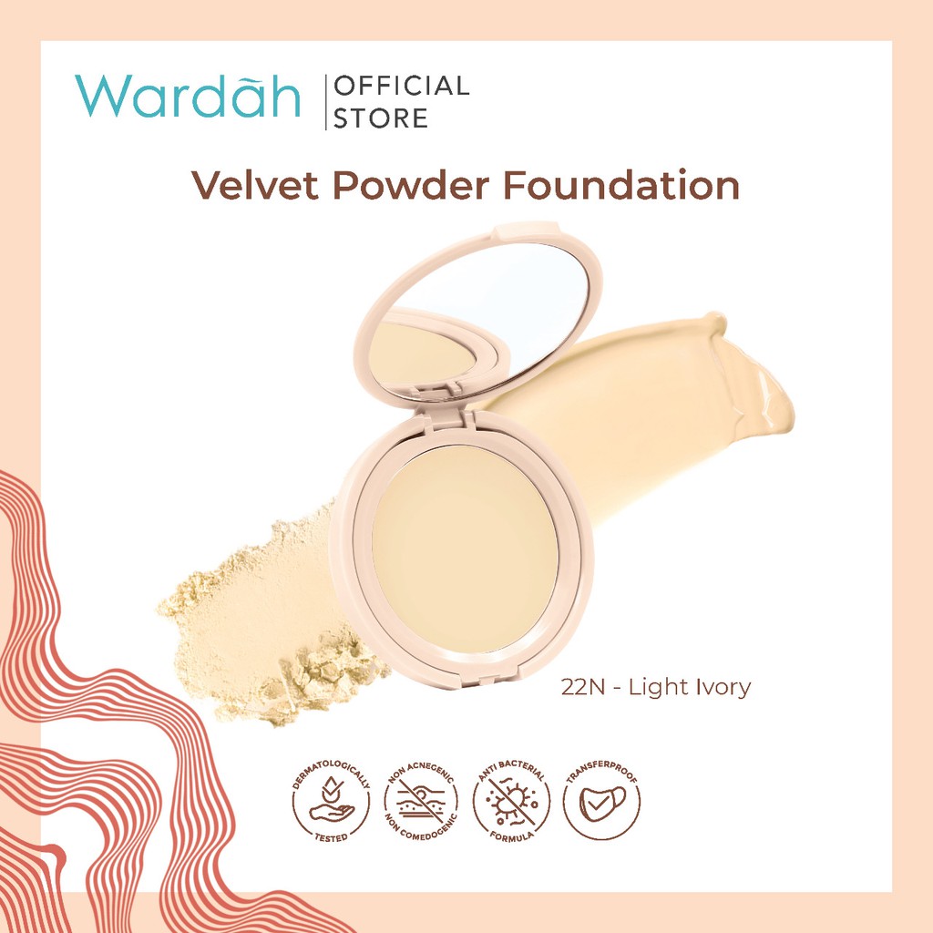 Wardah Colorfit Velvet Powder Foundation 22N Light Ivory