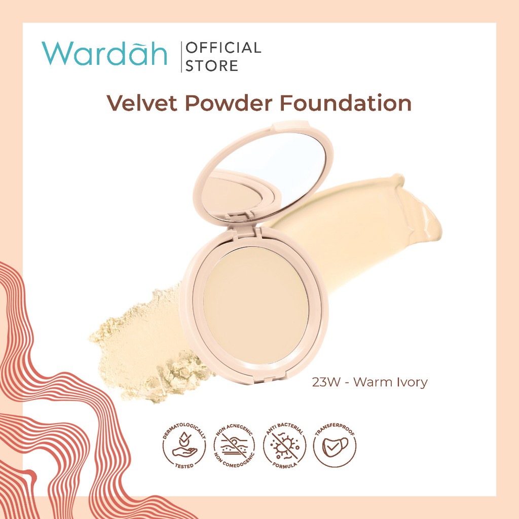 Wardah Colorfit Velvet Powder Foundation 23W Warm Ivory