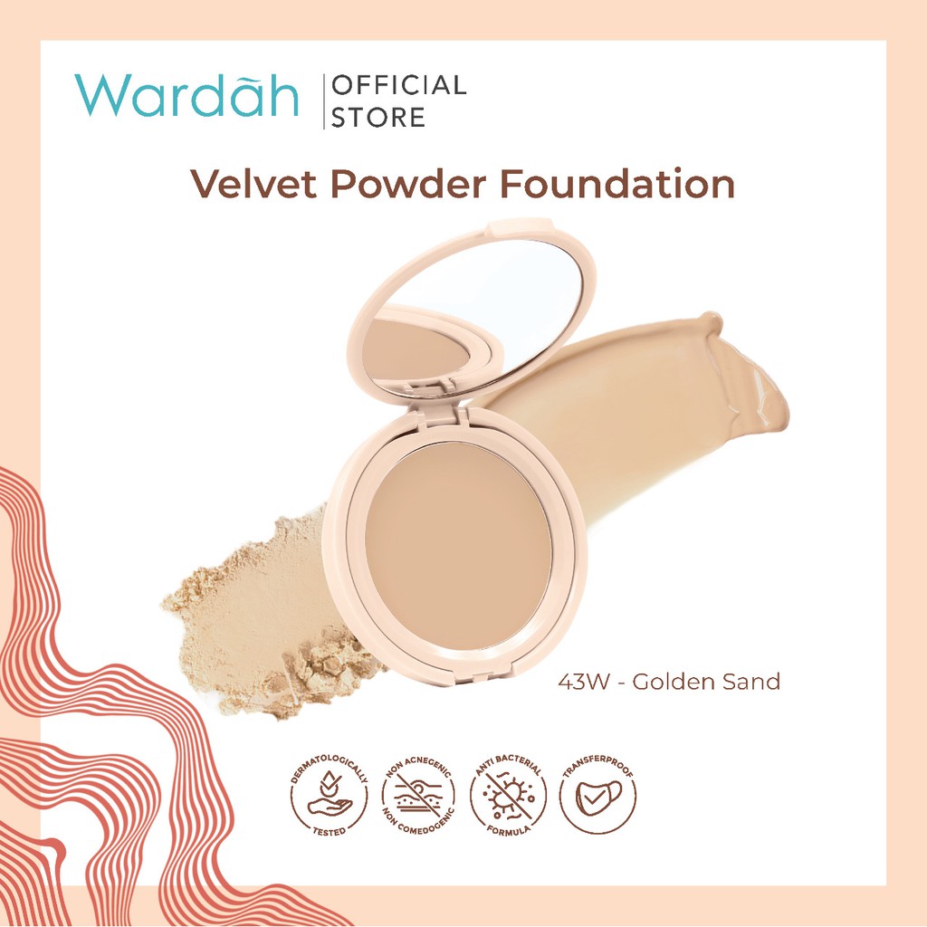 Wardah Colorfit Velvet Powder Foundation 43W Golden Sand