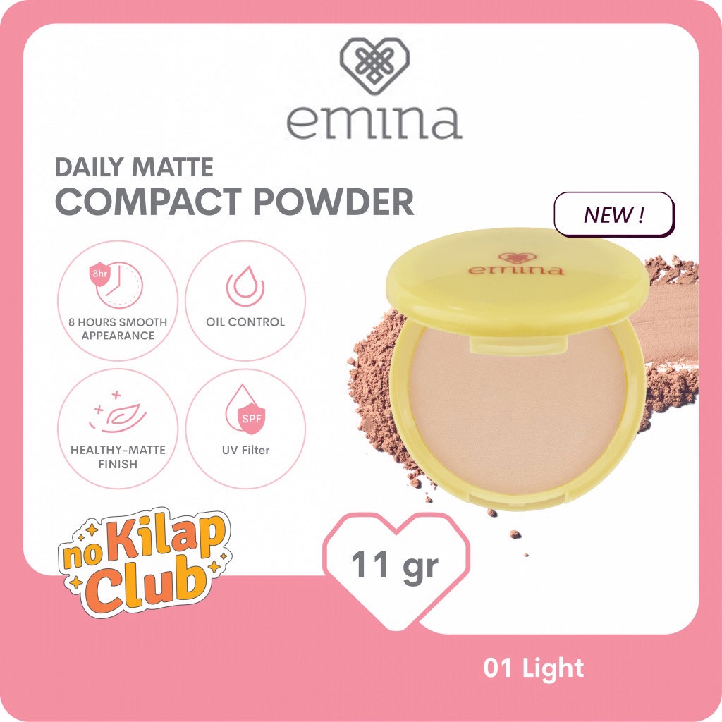 Emina Daily Matte Compact Powder 11gr - 01 Light